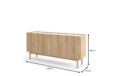 Boho Sideboard Cabinet 144cm [Oak] - White Background 2