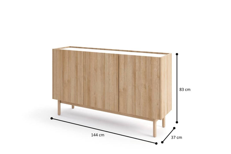 Boho Sideboard Cabinet 144cm [Oak] - White Background 2