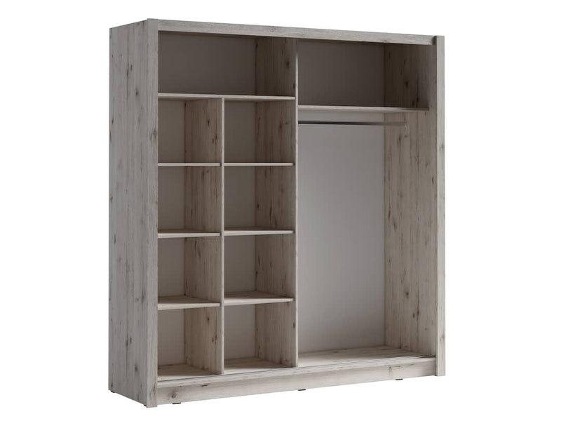 Bora Sliding Door Wardrobe 205cm [Oak] - White Background 2