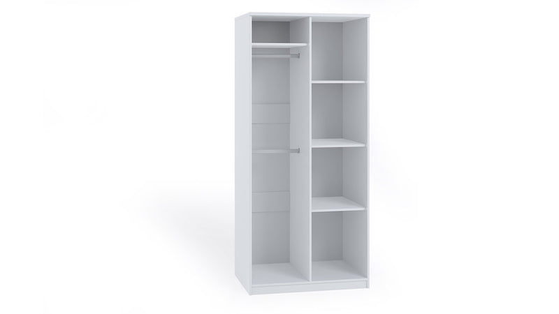 Bono Hinged Door Wardrobe 90cm [White] - Interior Image