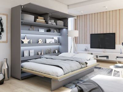 BC-15 Over Bed Unit for Horizontal Wall Bed Concept 160cm [Grey] - Lifestyle Image 2