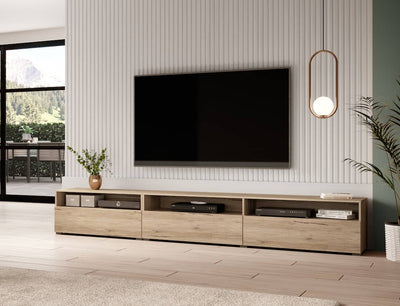 Baros 40 TV Cabinet 270cm [Oak] - Lifestyle Image