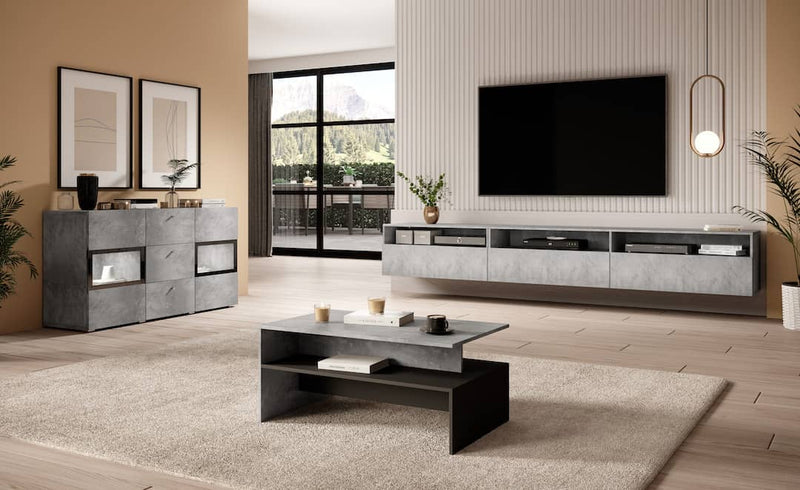 Baros 40 TV Cabinet 270cm [Grey] - Lifestyle Image 2