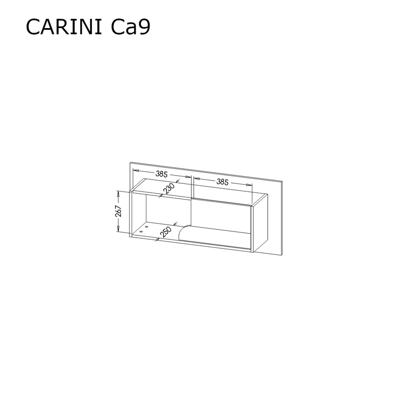 Carini CA9 Wall Shelf 100cm [Grey] - Dimensions Image