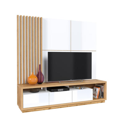 Celine 09 Entertainment Unit 200cm [White] - White Background 2