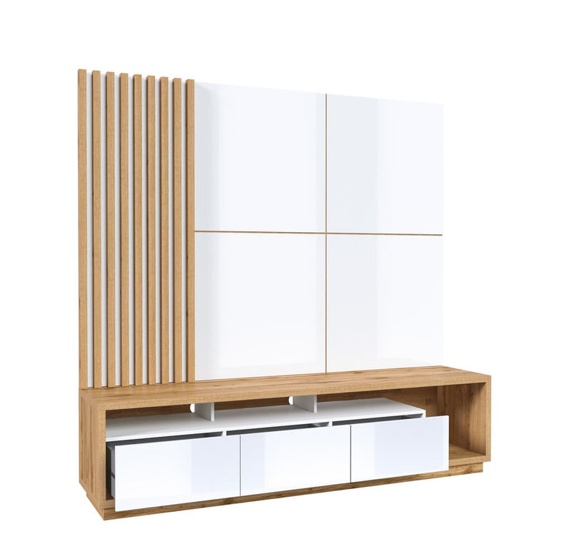 Celine 09 Entertainment Unit 200cm [White] - White Background