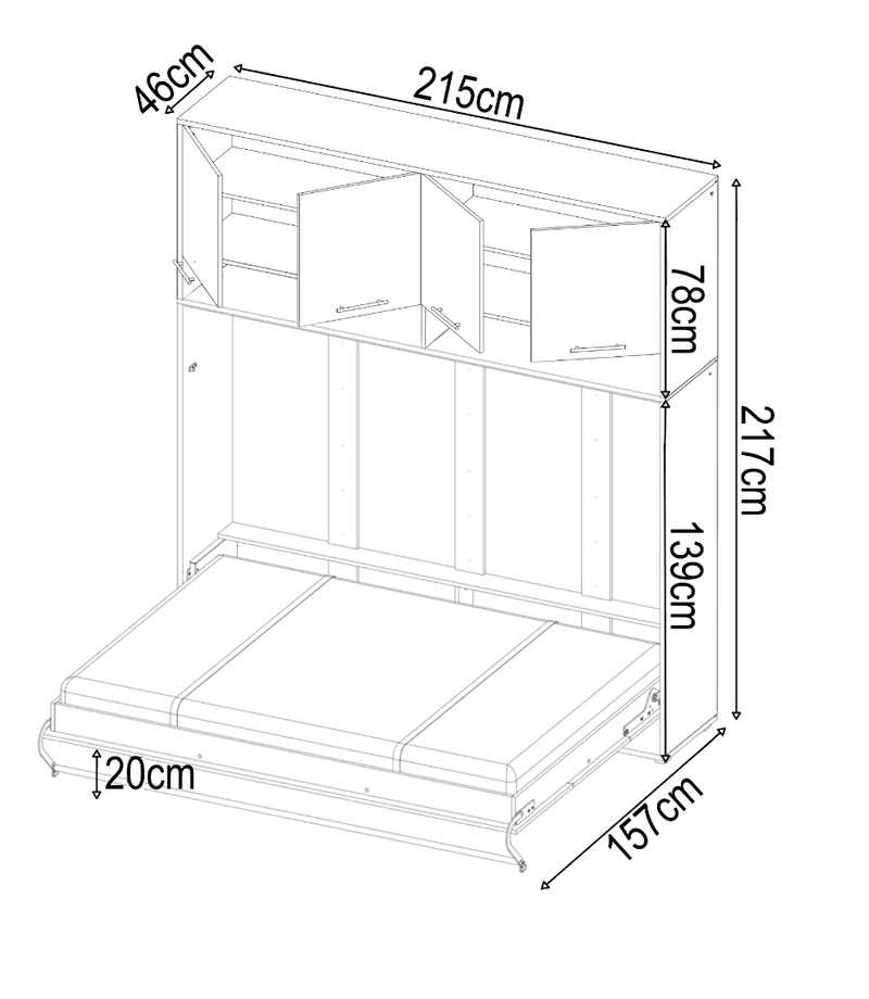 How To Build Overbed Unit CP-05 Horizontal Wall Bed Concept Pro 120cm with Over Bed Unit ...