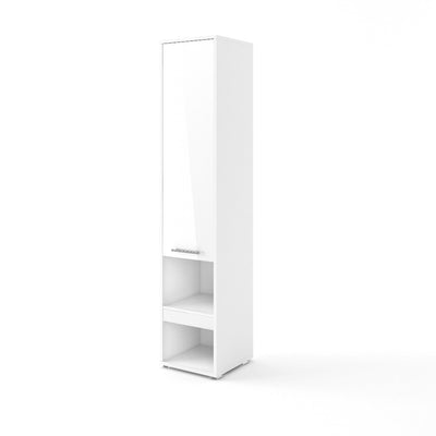 CP-03 Vertical Wall Bed Concept Pro 90cm with Storage Cabinet [White Gloss] - White Background #2