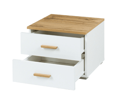 Wood WD23 Pair of Bedside Cabinets [White] - Interior Layout