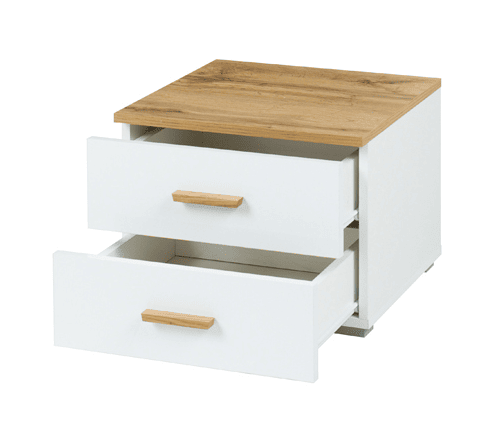 Wood WD23 Pair of Bedside Cabinets [White] - Interior Layout