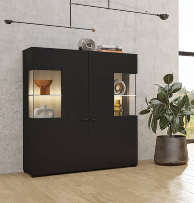 Coby 46 Display Cabinet 110cm [Black] - Lifestyle Image