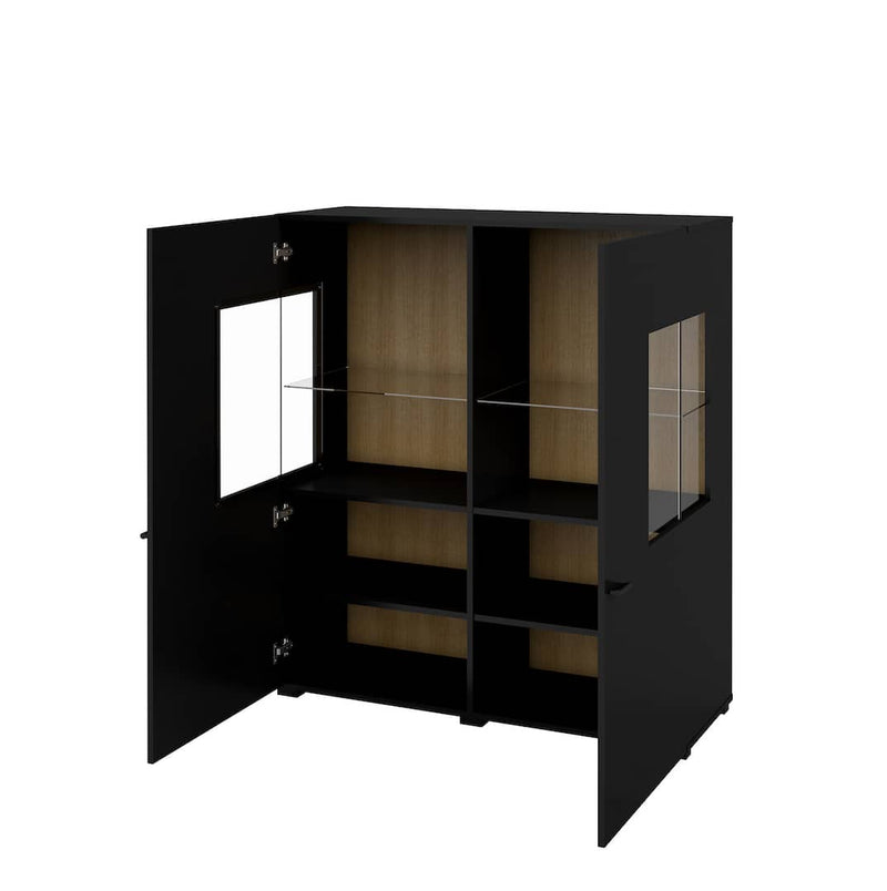 Coby 46 Display Cabinet 110cm [Black] - White Background 2