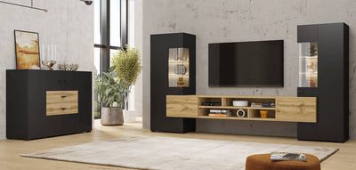 Coby 46 Display Cabinet 110cm [Black] - Lifestyle Image 2