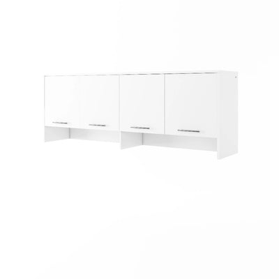 CP-05 Horizontal Wall Bed Concept Pro 120cm with Over Bed Unit [White Gloss] - White Background #2