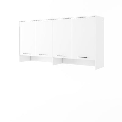 CP-06 Horizontal Wall Bed Concept Pro 90cm with Over Bed Unit [White Matt] - White Background #2