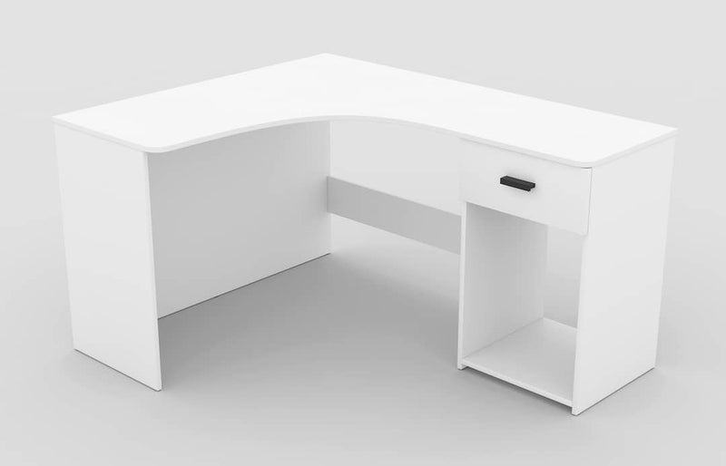 Corner Desk 155cm [White] - White Background 2