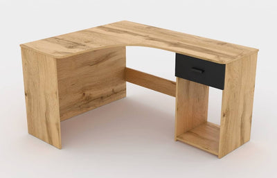 Corner Desk 155cm [Oak] - White Background 2