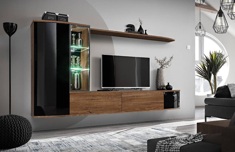 Dark Entertainment Unit For TVs Up To 75"