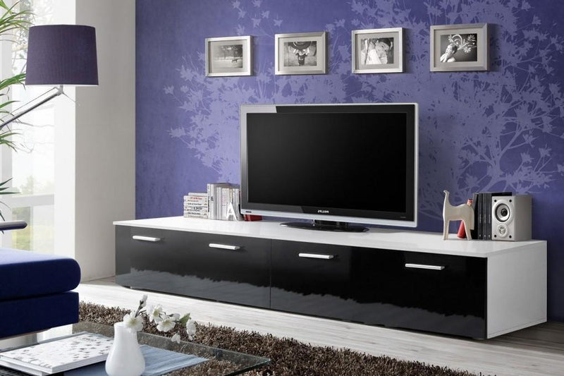 Duo TV Cabinet in White and Black Gloss