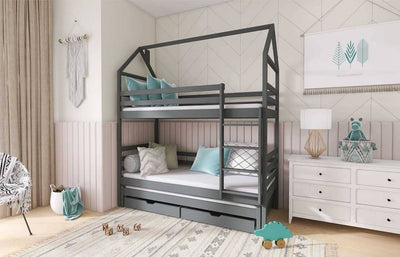 Dalia Bunk Bed with Trundle and Storage [Graphite] - Product Arrangement #2