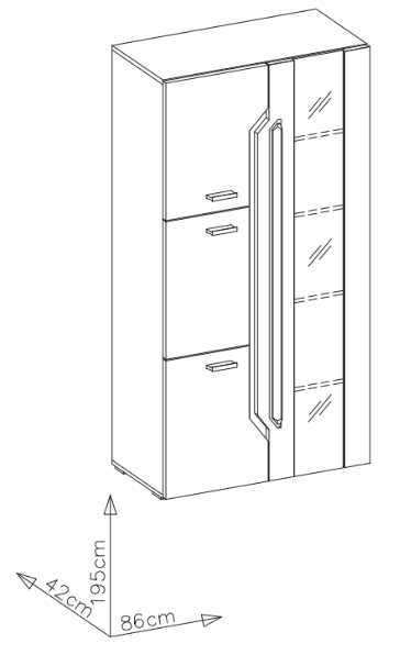 Davos D2 Tall Display Cabinet 90cm