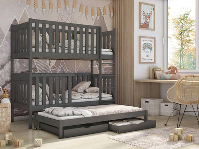 Emily Bunk Bed with Trundle and Storage [Graphite] - Product Arrangement #1