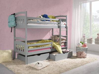 Wooden Bunk Bed Gabi with Storage [Grey] - Product Arrangement #1