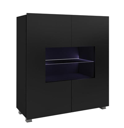 Calabrini Display Cabinet 100cm [Black] - White Background 