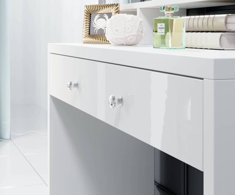 Aria Dressing Table With Mirror 120cm - Drawer Close-Up