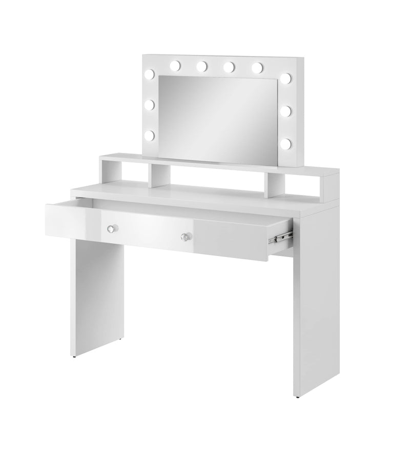 Aria Dressing Table With Mirror 120cm - Open Drawers