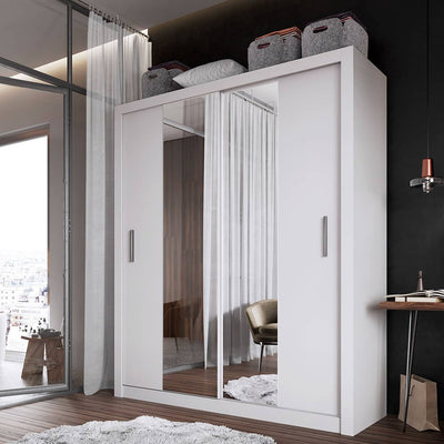 Idea 03 - 2 Sliding Door Wardrobe 180cm [White] - Product Arrangement 