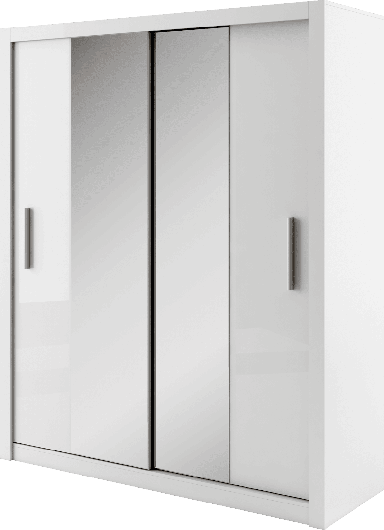 Idea 03 - 2 Sliding Door Wardrobe 180cm [White] - White Background