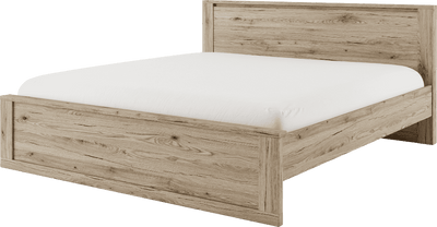 Idea ID-08 Bed Frame [Oak] - White Background