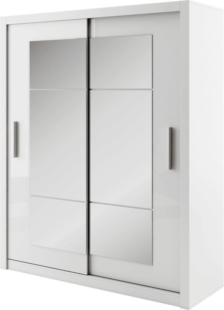Idea 02 - 2 Sliding Door Wardrobe 180cm [White] - White Background