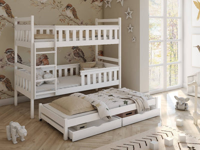Kors Bunk Bed with Trundle and Storage [White] - Product Arrangement #1