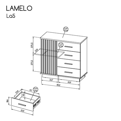 Lamelo LA5 Sideboard Cabinet 90cm