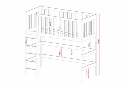 Wooden Loft Bed Laura