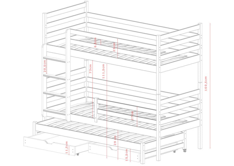 Luke Bunk Bed with Trundle and Storage