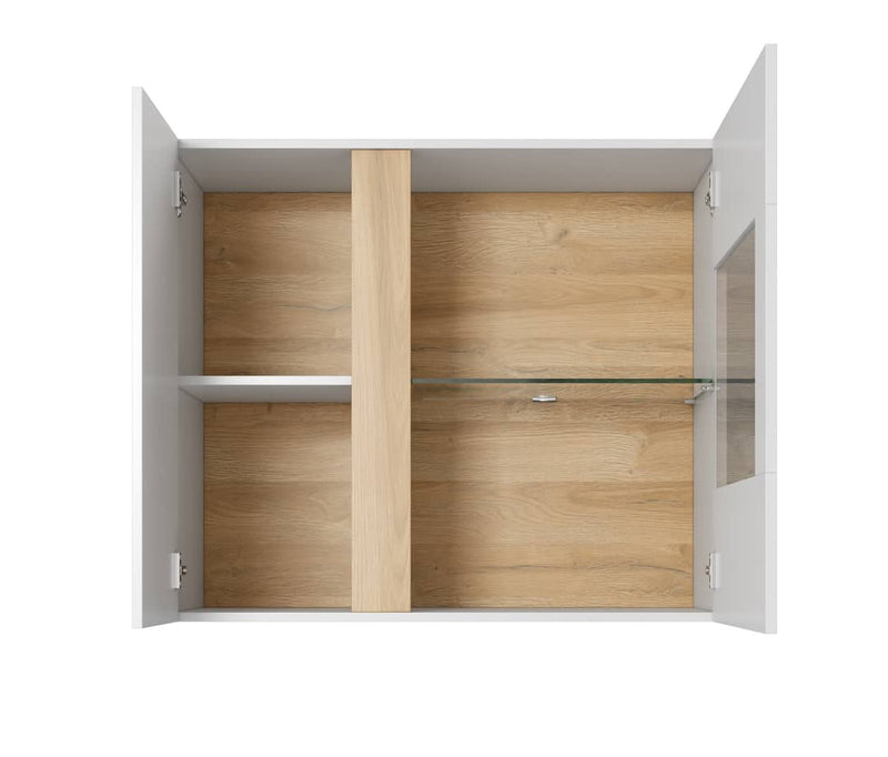 Arco Wall Hung Display Cabinet 97cm [White] - Interior Layout