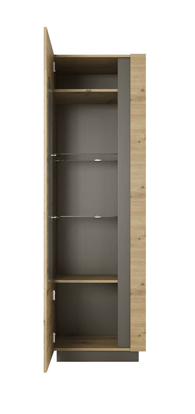 Arco Tall Display Cabinet 60cm [Oak] - Interior Layout