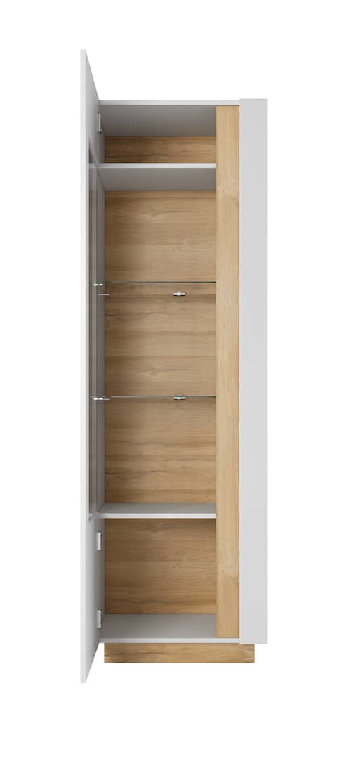 Arco Tall Display Cabinet 60cm [White] - Interior Layout