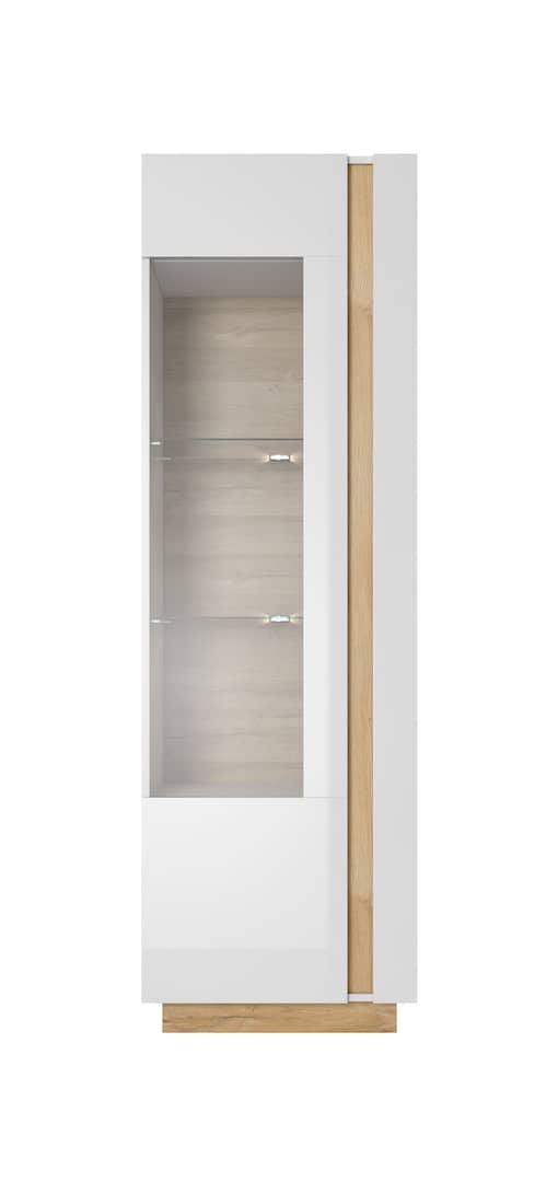 Arco Tall Display Cabinet 60cm [White] - Front Angle