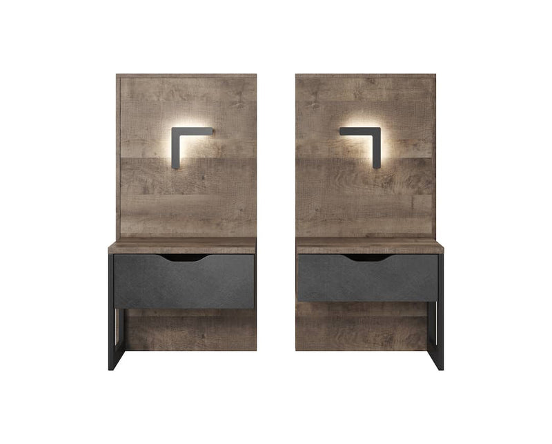 Arden Bedside Tables 52cm [Set Of Two] [Oak] - White Background2