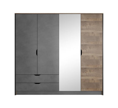 Arden Hinged Door Wardrobe 220cm [Oak] - White Background Front Angle 2
