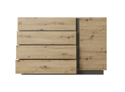 Arco Chest Of Drawers 139cm [Oak Artisan] - Open Drawers