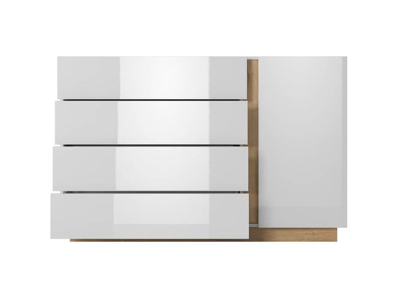 Arco Chest Of Drawers 139cm [White] - Open Drawers