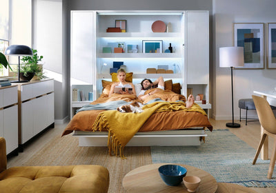 BC-03 Vertical Wall Bed Concept 90cm [White Matt] - Lifestyle Image