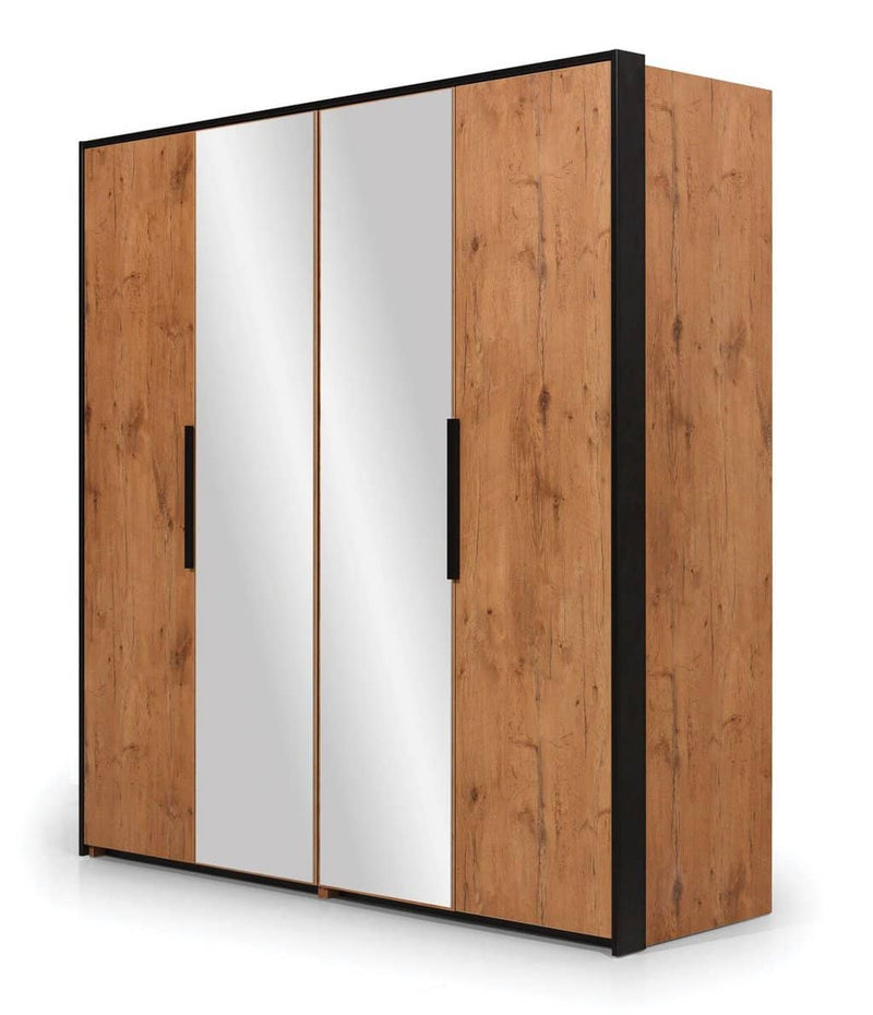 Loft Mirrored Folding Door Wardrobe 204cm