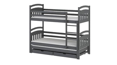 Alan Bunk Bed with Trundle and Storage [Graphite] - White Background