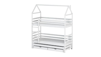 Dalia Bunk Bed with Trundle and Storage [White] - White Background #2